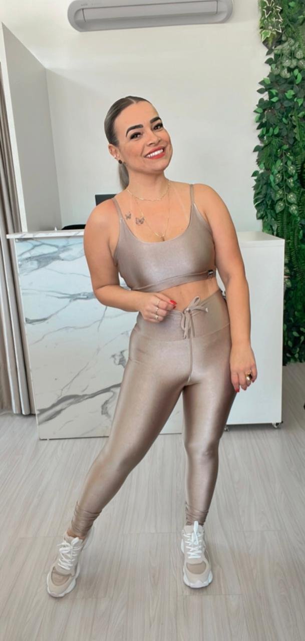 Top Ederra Fitwear Canelado Medelim Diamante Bege