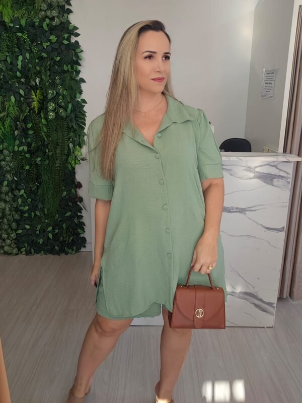 Conjunto Camisa e Shorts Verde Menta - Imagem 3