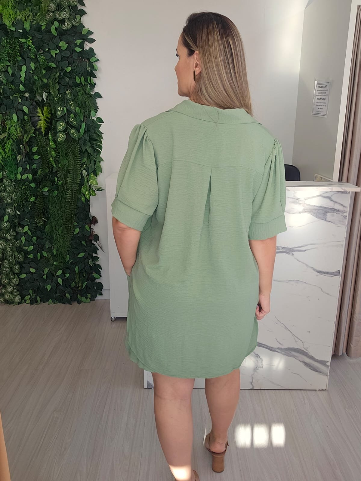 Conjunto Camisa e Shorts Verde Menta - Imagem 4