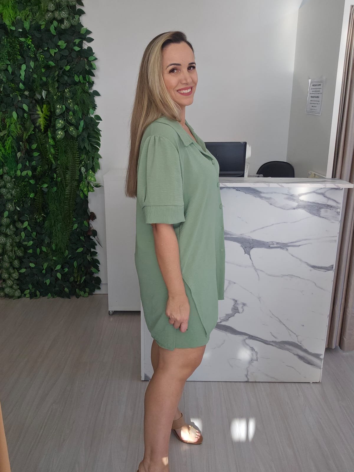 Conjunto Camisa e Shorts Verde Menta - Imagem 8