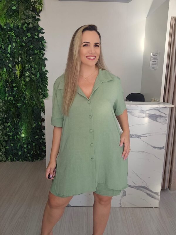 Conjunto Camisa e Shorts Verde Menta - Imagem 5