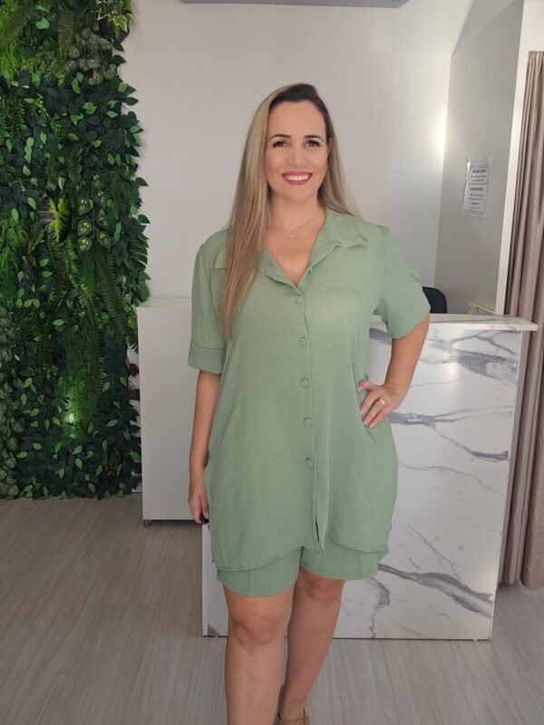 Conjunto Camisa e Shorts Verde Menta - Imagem 9