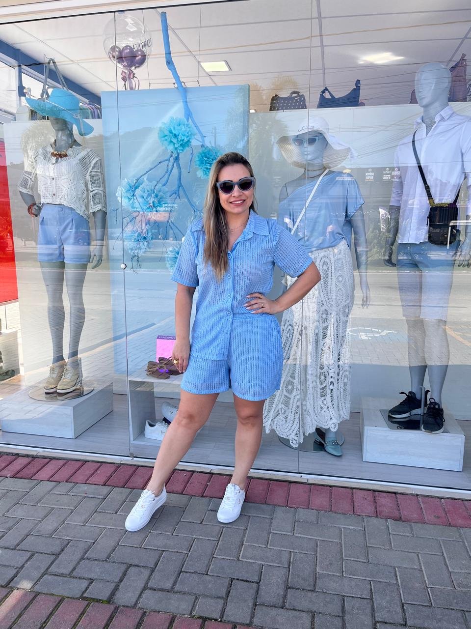 O Conjunto Camisa e Shorts Azul Claro - Imagem 4