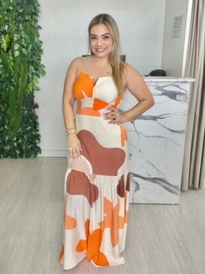 Vestido Longo Estampado – Alegre e Sofisticado