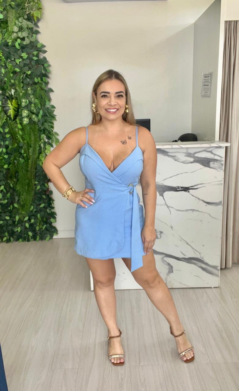 Macaquinho Azul Transpassado – Feminino e Sofisticado - Imagem 3