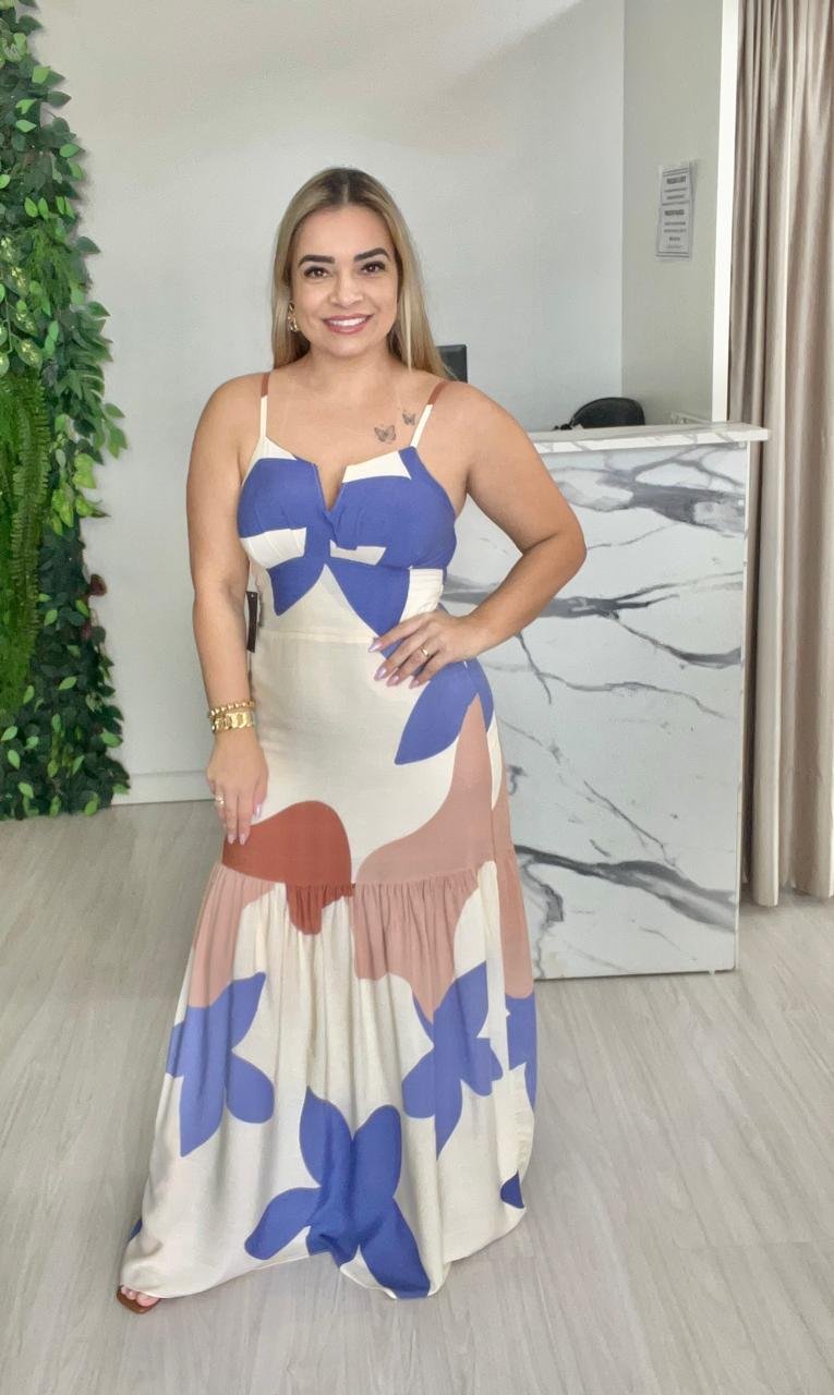 Vestido Longo Estampado – Leve e Elegante