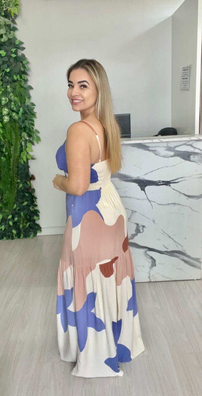 Vestido Longo Estampado – Leve e Elegante - Imagem 3
