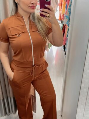 Conjunto Moletinho Premium Feminino Cor Telha