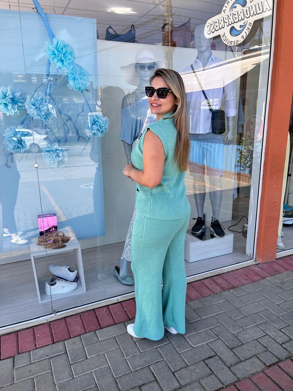 Conjunto Tricô Verde Claro – Elegância e Conforto Casual - Imagem 3